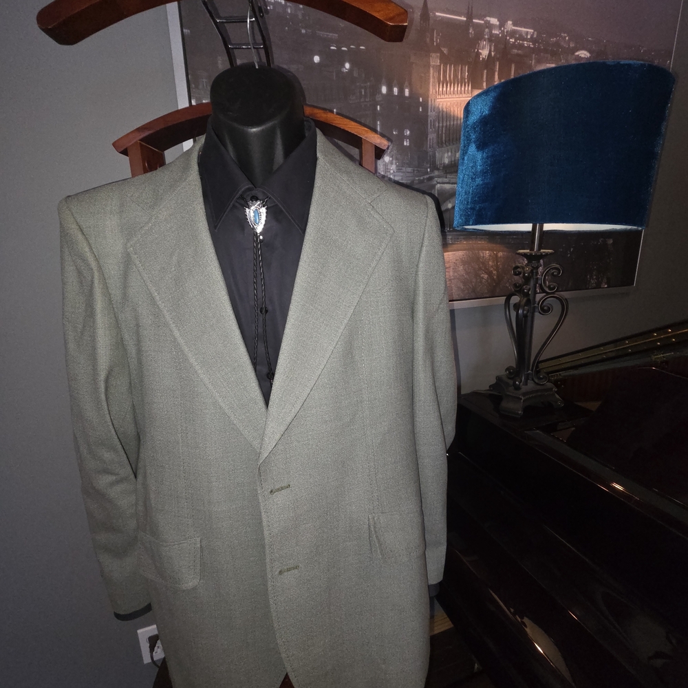 Men's Sage Green retro western1970s Blazer